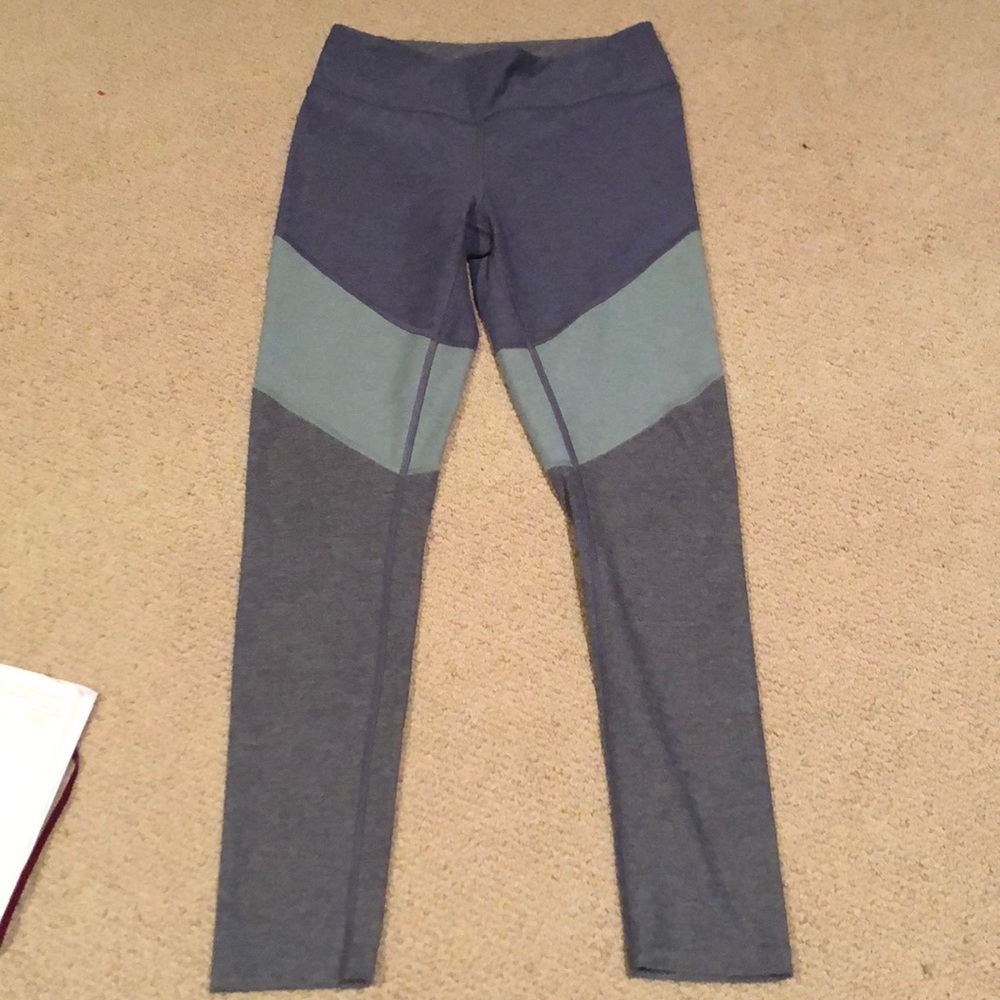 Outdoor Voices Colorblock Leggings - Blue and Gray